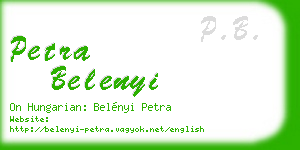 petra belenyi business card